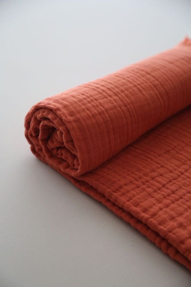 Turuncu 4 Katlı Müslin Battaniye