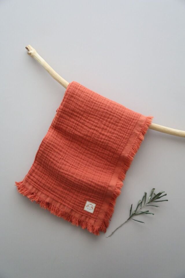 Turuncu 4 Katlı Müslin Battaniye