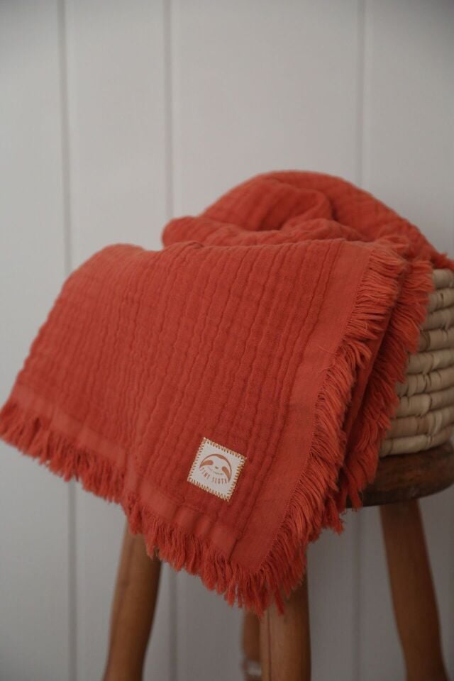 Turuncu 4 Katlı Müslin Battaniye