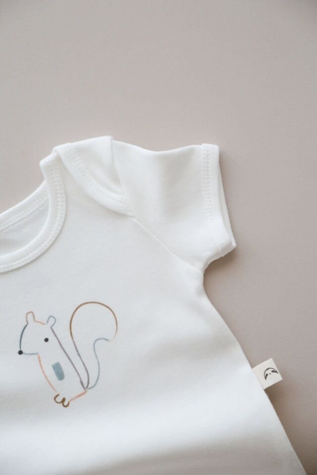 3'lü Çizgi Hayvan Desenli Çıtçıtlı Zıbın Body Seti
